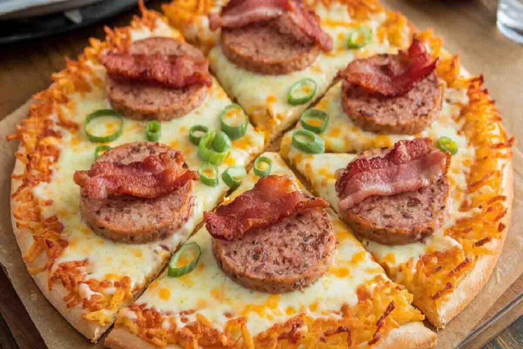 What is on the Red Baron Breakfast Pizza?